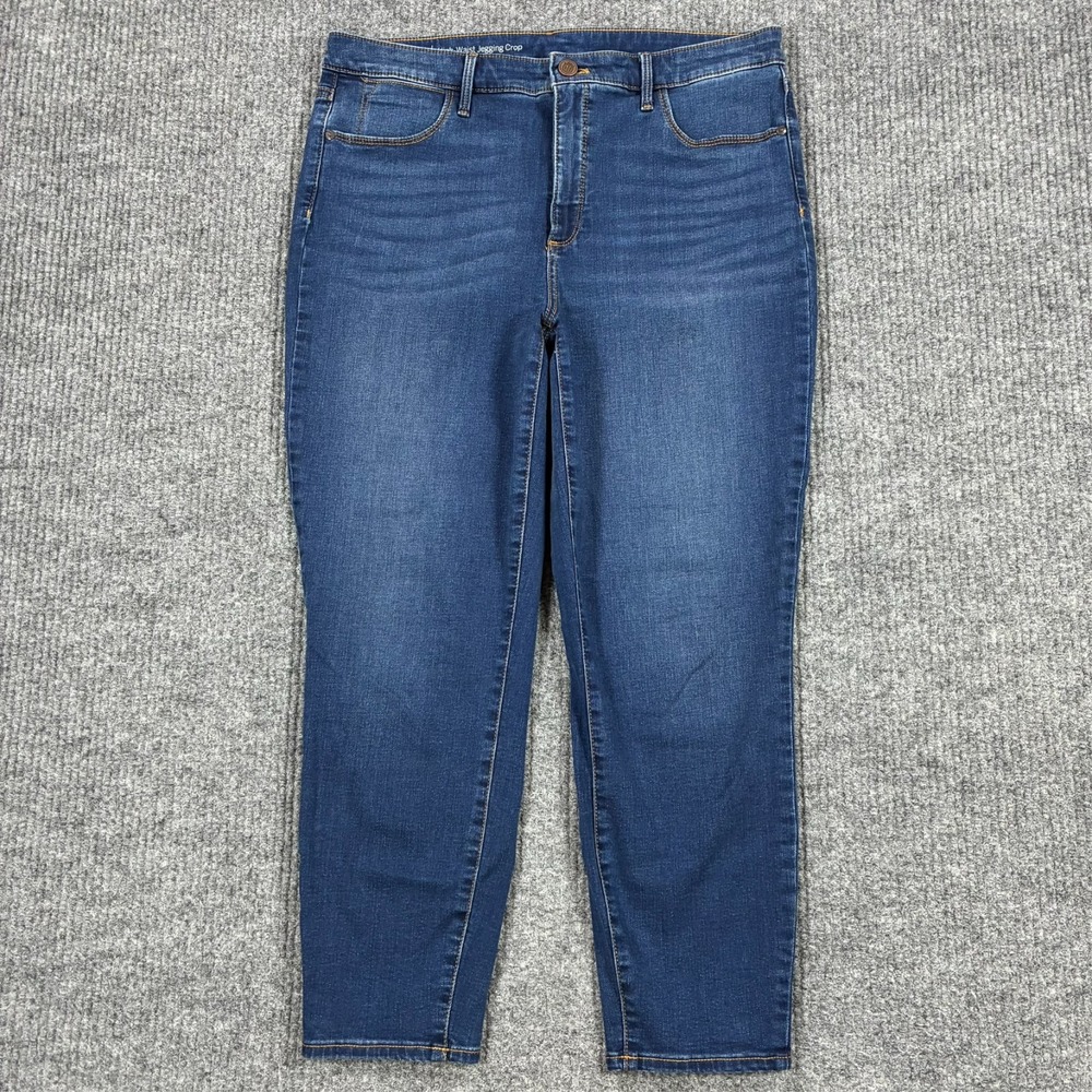 Talbots Flawless High Waist Jegging Crop Womens Size 12 Blue Denim Stretch Jeans